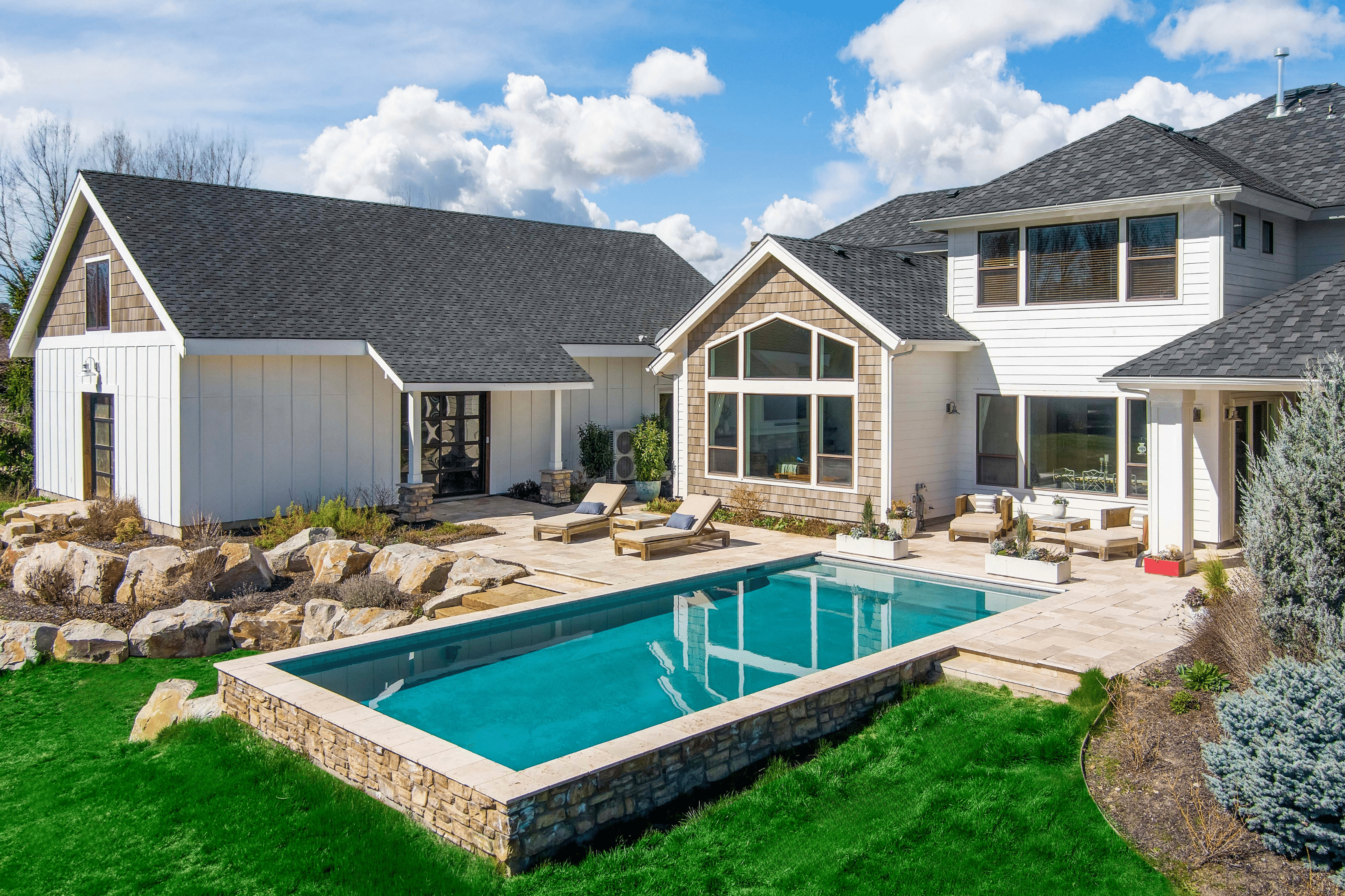 Luxury Pool backyard in Eagle Idaho