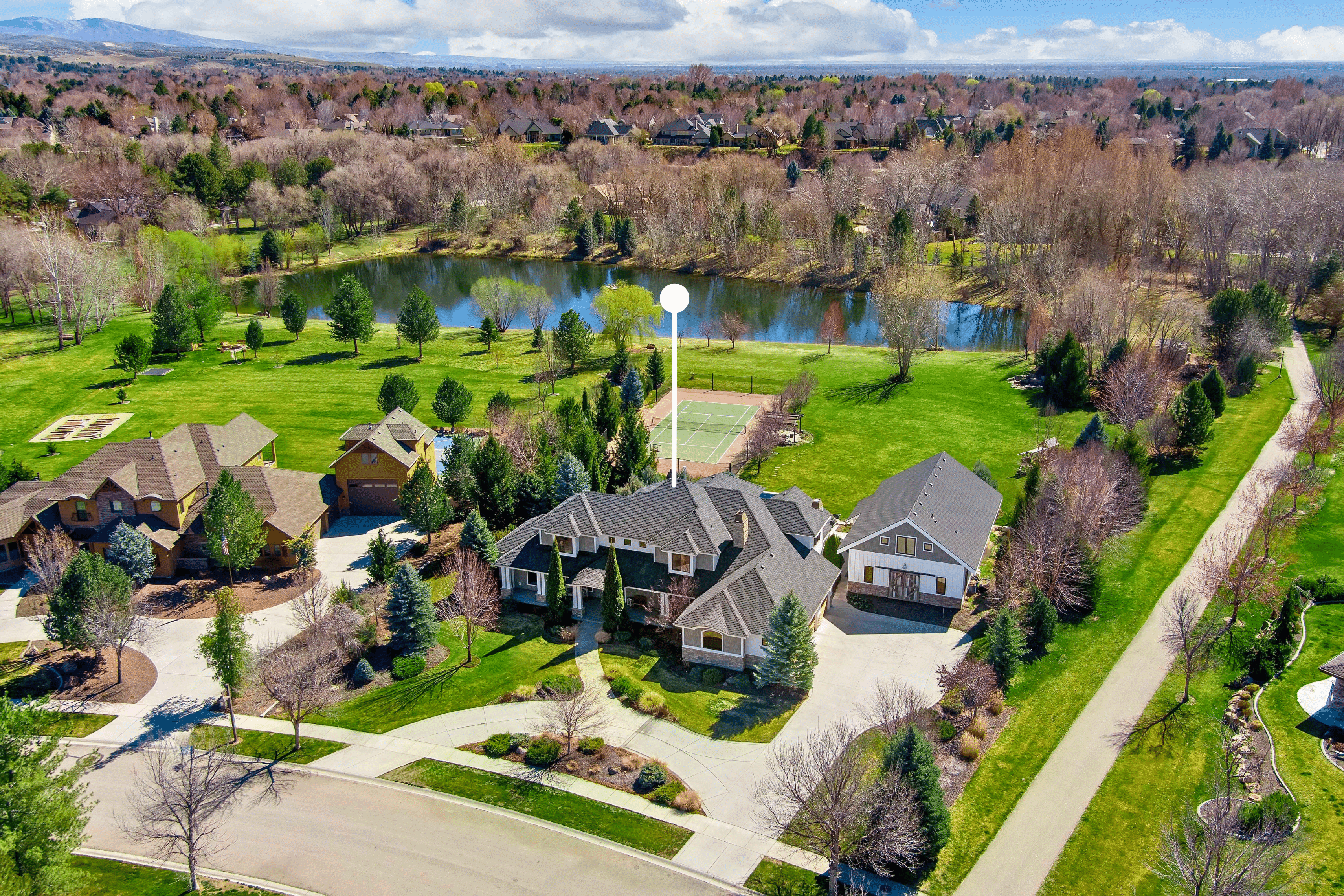 Eagle Waterfront Estate with Private Pool and Tennis Court